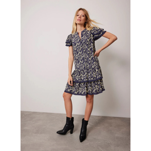 Mint Velvet Navy Floral Print Mini Dress